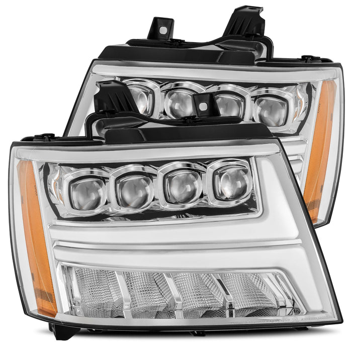 AlphaRex 880286 LED Projector Headlights Plank Style Design Chrome - Truck Part Superstore
