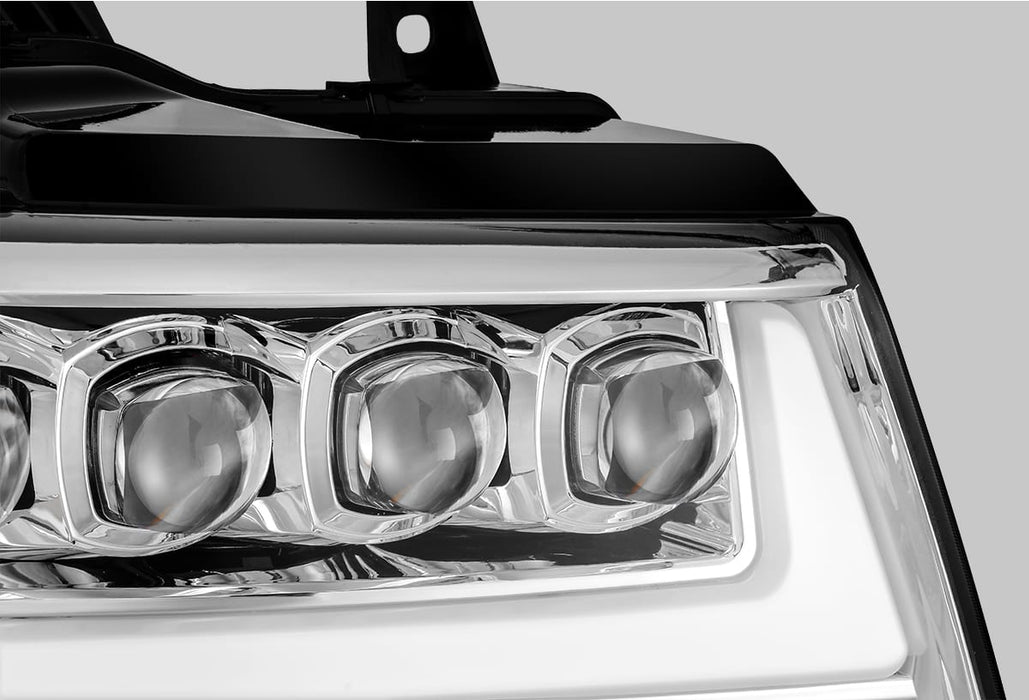 AlphaRex 880286 LED Projector Headlights Plank Style Design Chrome - Truck Part Superstore