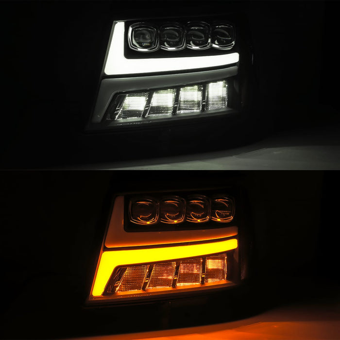 AlphaRex 880287 LED Projector Headlights Plank Style Design Gloss Black - Truck Part Superstore