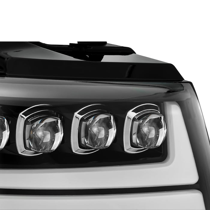 AlphaRex 880287 LED Projector Headlights Plank Style Design Gloss Black - Truck Part Superstore
