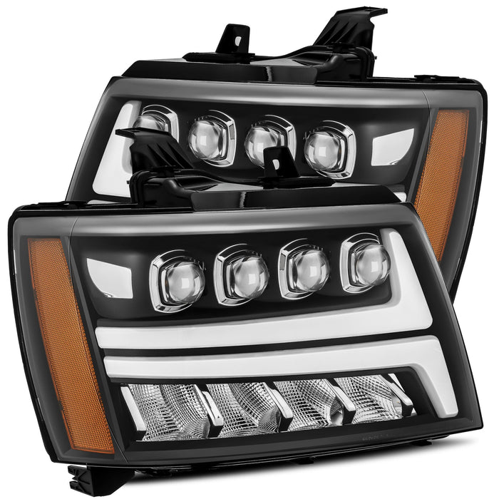 AlphaRex 880288 LED Projector Headlights Plank Style Design Black - Truck Part Superstore