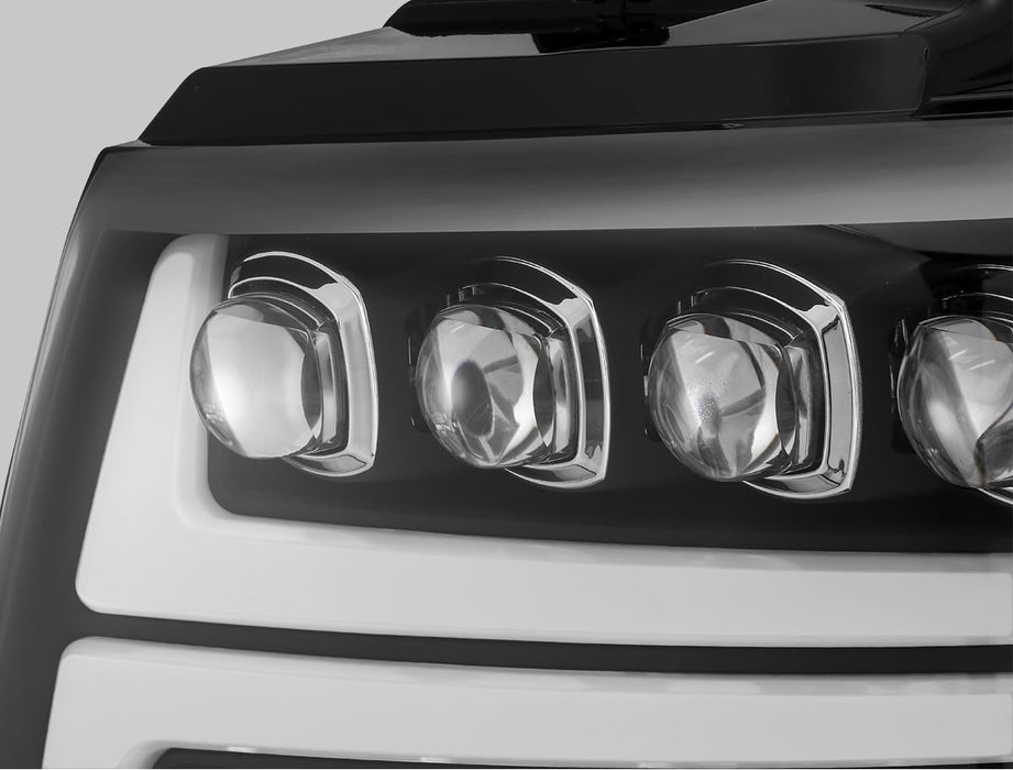 AlphaRex 880288 LED Projector Headlights Plank Style Design Black - Truck Part Superstore