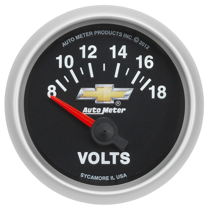 AutoMeter 880444 GAUGE; VOLTMETER; 2 1/16in.; 18V; ELECTRIC; CHEVY GOLD BOWTIE - Truck Part Superstore