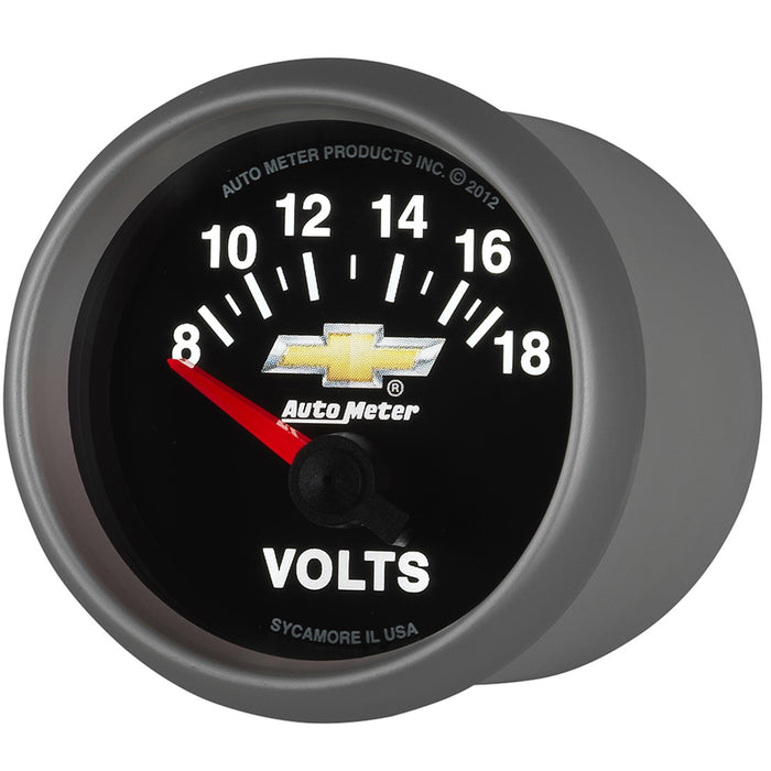 AutoMeter 880444 GAUGE; VOLTMETER; 2 1/16in.; 18V; ELECTRIC; CHEVY GOLD BOWTIE - Truck Part Superstore