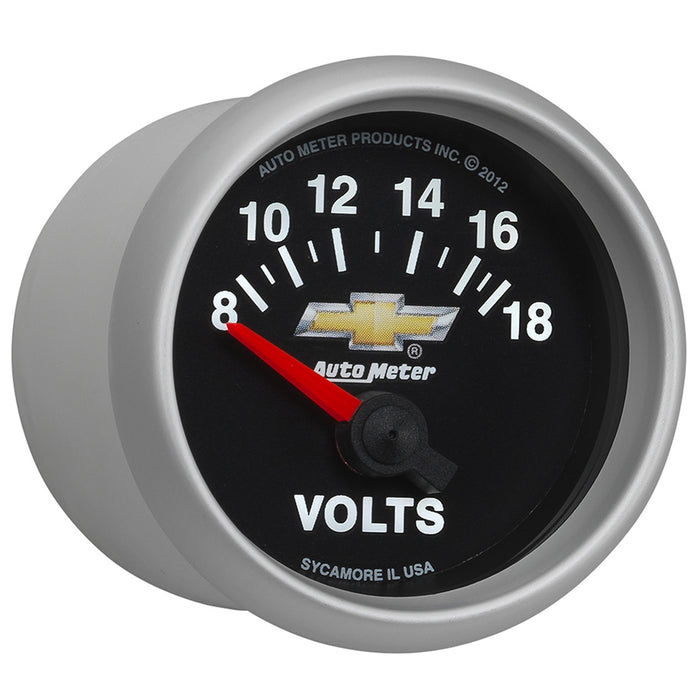 AutoMeter 880444 GAUGE; VOLTMETER; 2 1/16in.; 18V; ELECTRIC; CHEVY GOLD BOWTIE - Truck Part Superstore