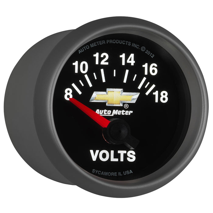 AutoMeter 880444 GAUGE; VOLTMETER; 2 1/16in.; 18V; ELECTRIC; CHEVY GOLD BOWTIE - Truck Part Superstore
