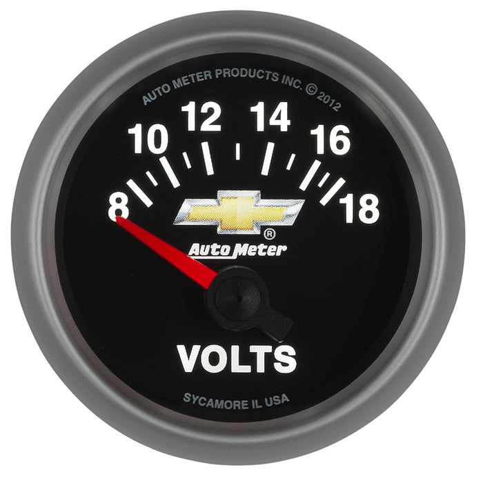 AutoMeter 880444 GAUGE; VOLTMETER; 2 1/16in.; 18V; ELECTRIC; CHEVY GOLD BOWTIE - Truck Part Superstore
