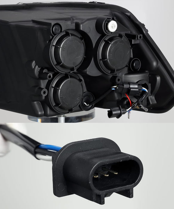 AlphaRex 880593 Projector Headlights Plank Style Design Black - Truck Part Superstore