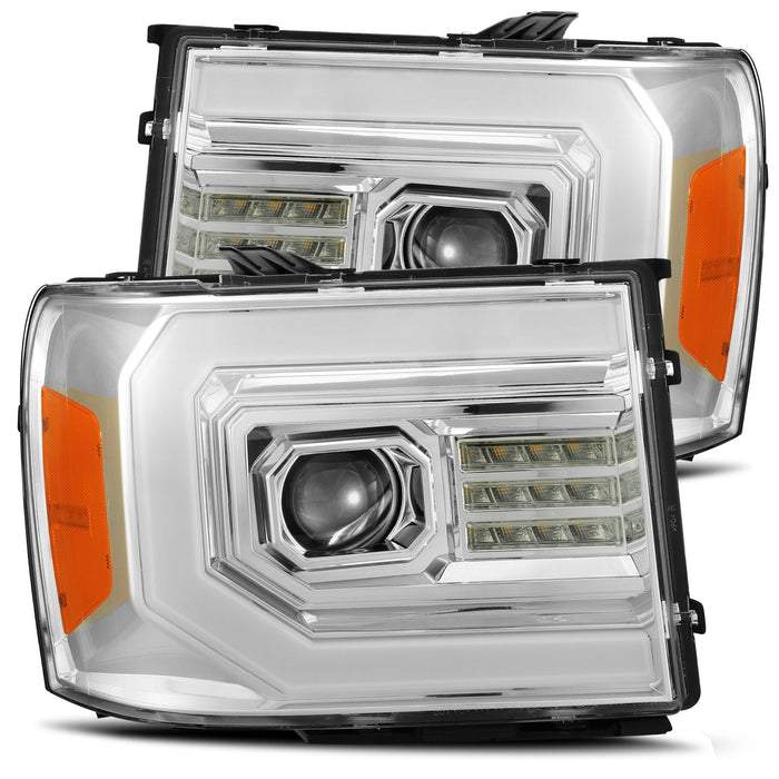 AlphaRex 880604 Projector Headlights Plank Style Design Chrome - Truck Part Superstore