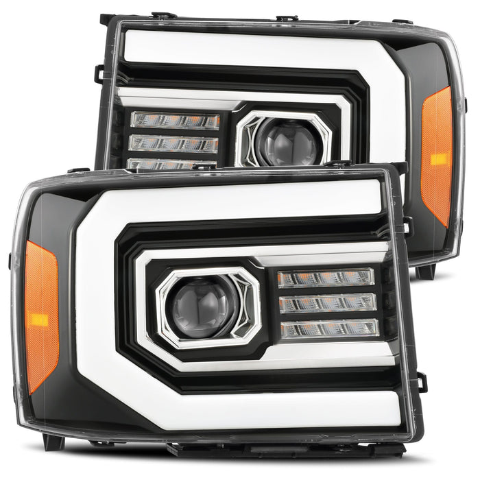 AlphaRex 880605 Projector Headlights Plank Style Design Gloss Black - Truck Part Superstore