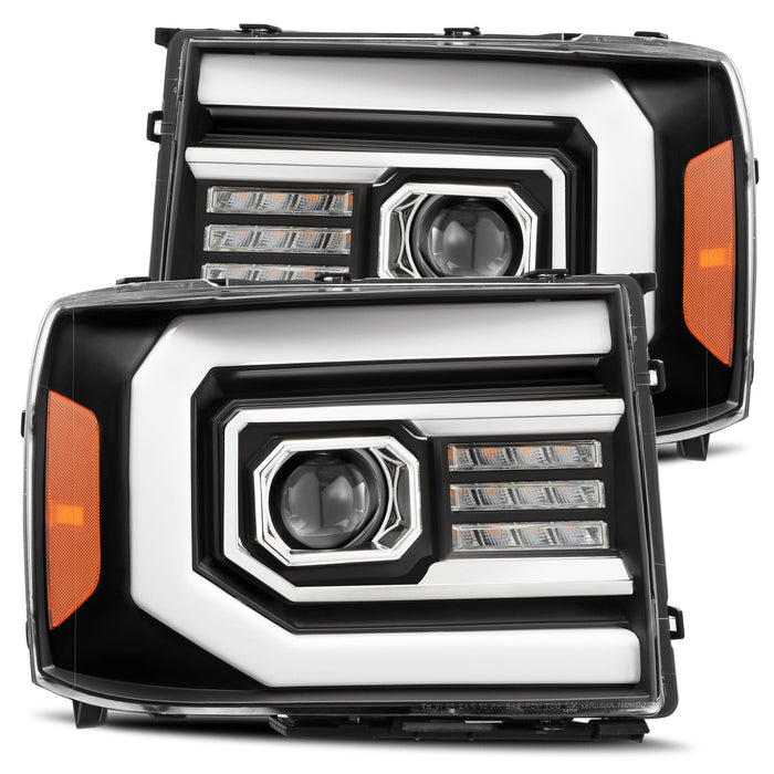 AlphaRex 880606 Projector Headlights Plank Style Design Matte Black - Truck Part Superstore