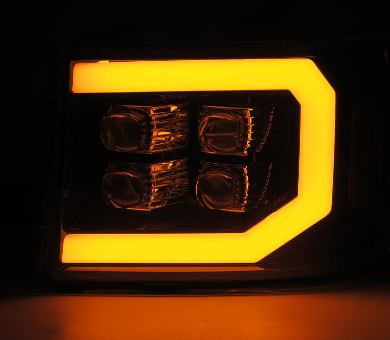 AlphaRex 880607 LED Projector Headlights Plank Style Design Matte Black - Truck Part Superstore