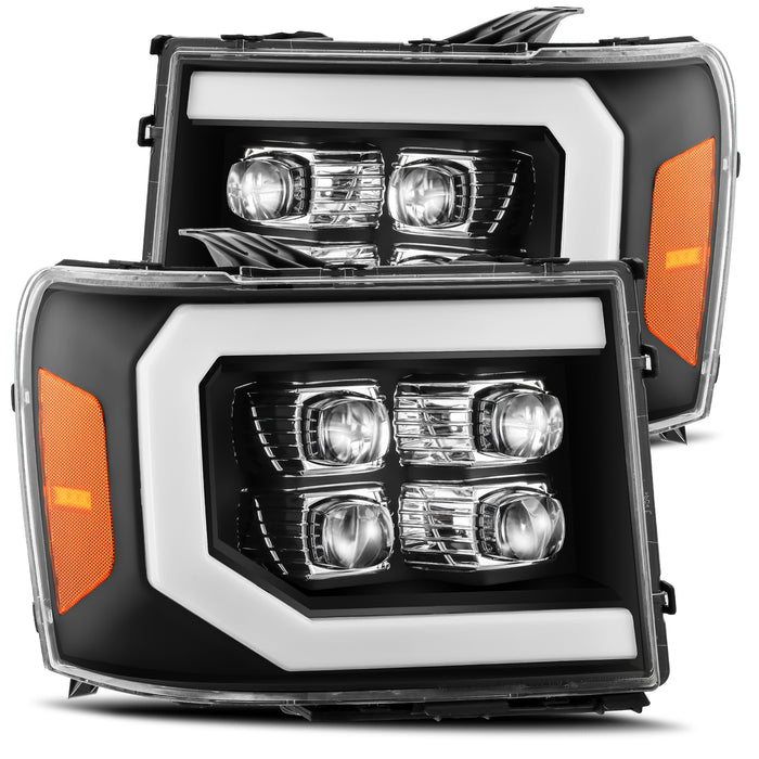 AlphaRex 880608 LED Projector Headlights Plank Style Design Chrome - Truck Part Superstore