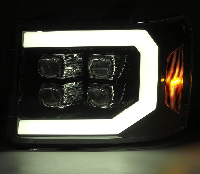 AlphaRex 880608 LED Projector Headlights Plank Style Design Chrome - Truck Part Superstore