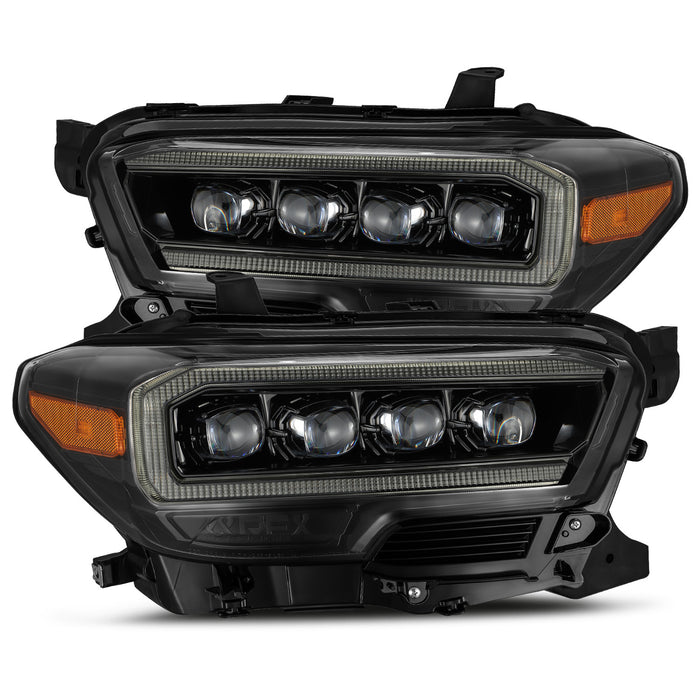 AlphaRex 880705 LED Projector Headlights Plank Style Design Midnight Black - Truck Part Superstore