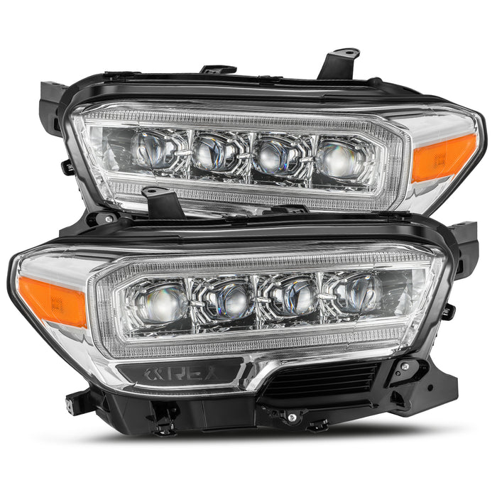 AlphaRex 880706 LED Projector Headlights Plank Style Design Chrome - Truck Part Superstore