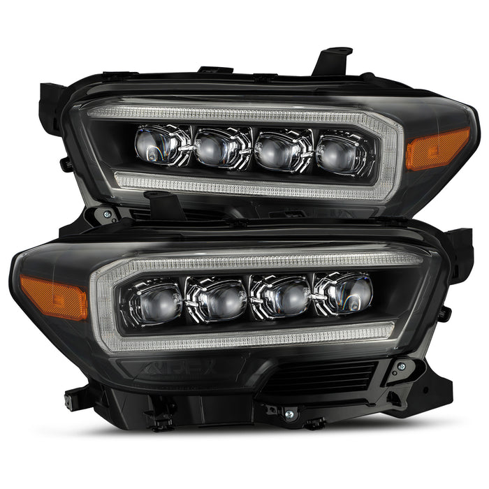 AlphaRex 880707 LED Projector Headlights Plank Style Design Black - Truck Part Superstore