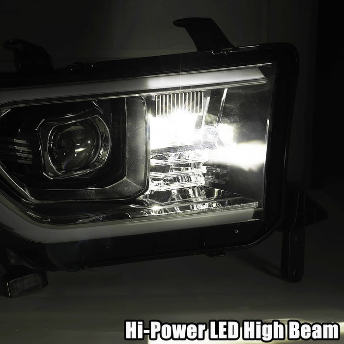 AlphaRex 880714 Projector Headlights Plank Style Design Midnight Black - Truck Part Superstore