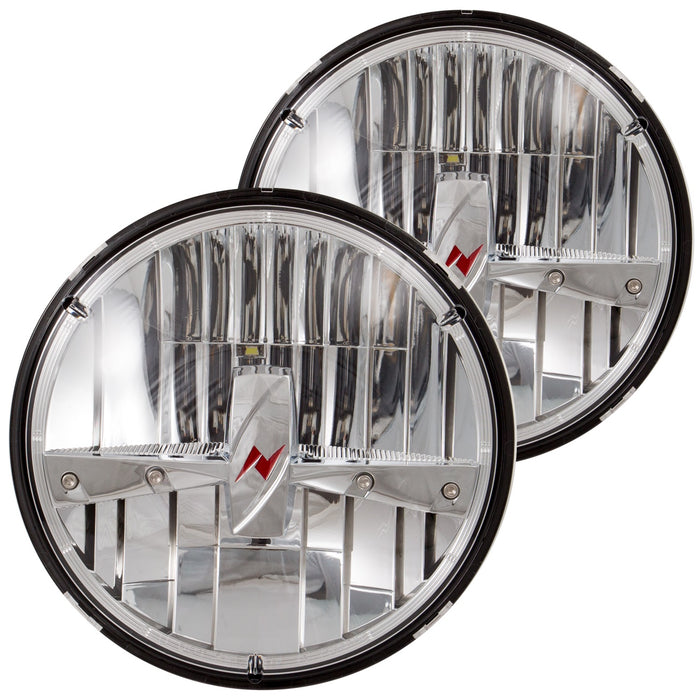 Anzo USA 881035 Universal LED Headlight Replacement Set; 7 in.; Round; Chrome; Pair; - Truck Part Superstore