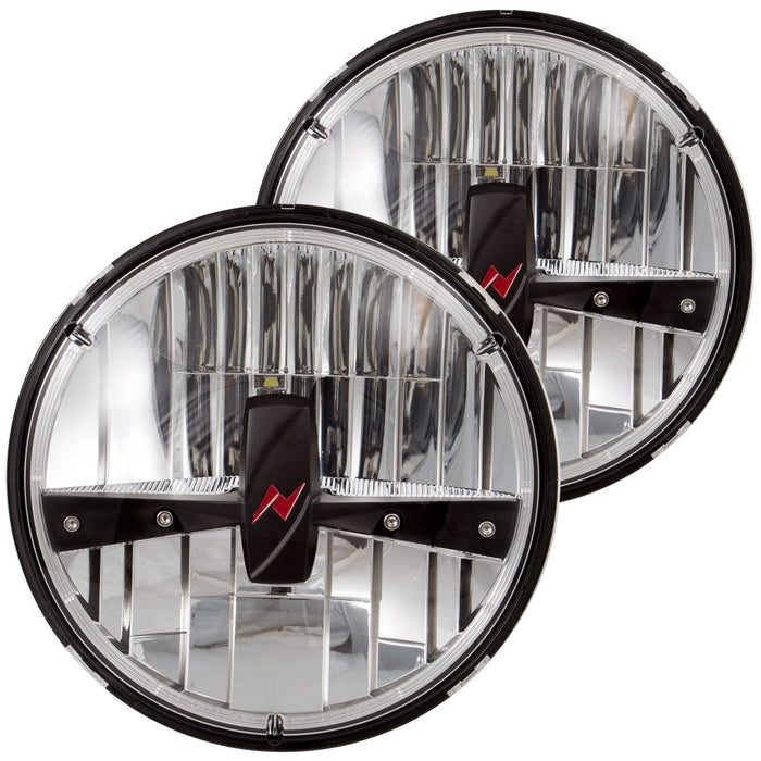 Anzo USA 881036 Universal LED Headlight Replacement Set; 7 in.; Round; Black; Pair; - Truck Part Superstore