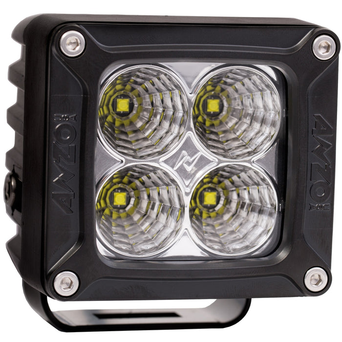 ANZO USA 881052 Rugged Vision Off Road LED Flood Light; 3 in. x 3 in.; High Power; w/Harness; - Truck Part Superstore