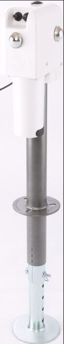 Husky Towing 88141 Electric 4500 LB Cap 18" Travel 6" Drop Down Leg 3 Stand LEDS W/O Remote White - Truck Part Superstore
