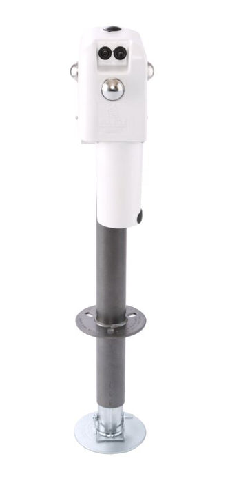 Husky Towing 88141 Electric 4500 LB Cap 18" Travel 6" Drop Down Leg 3 Stand LEDS W/O Remote White - Truck Part Superstore