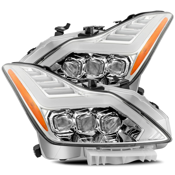 AlphaRex 881981 LED Projector Headlights Plank Style Design Chrome - Truck Part Superstore