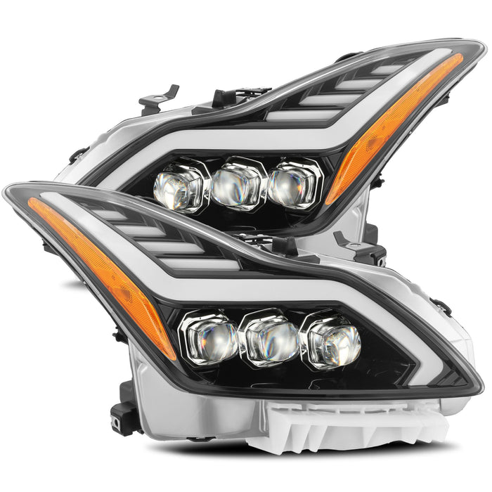 AlphaRex 881982 LED Projector Headlights Plank Style Design Gloss Black - Truck Part Superstore