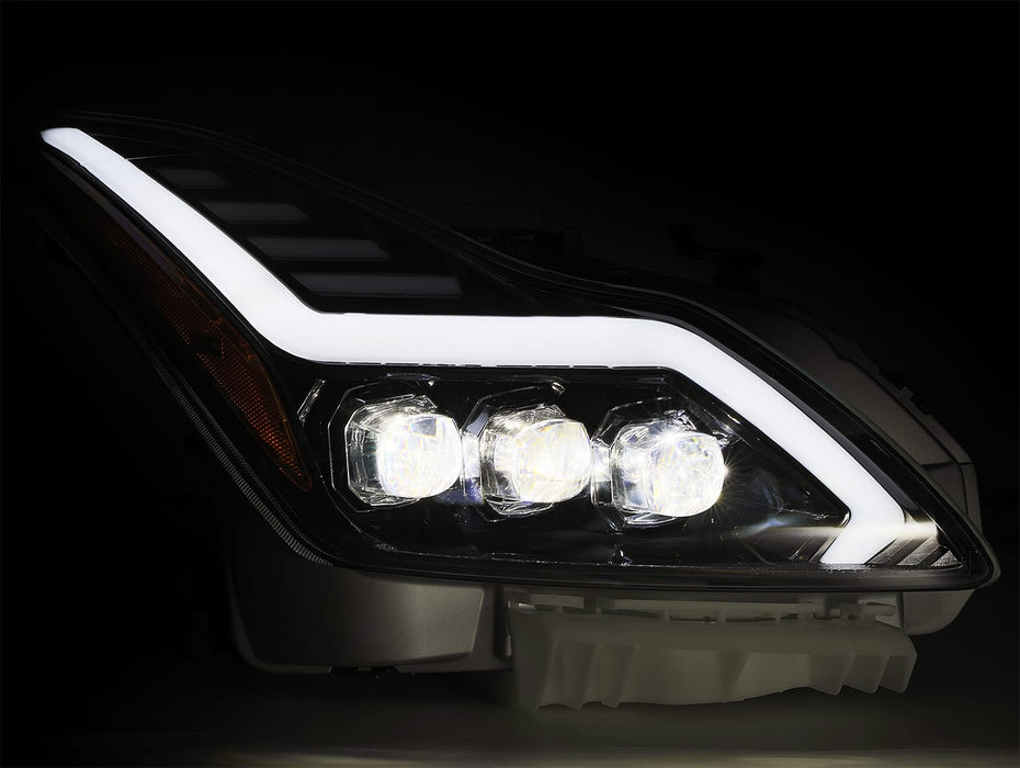 AlphaRex 881982 LED Projector Headlights Plank Style Design Gloss Black - Truck Part Superstore