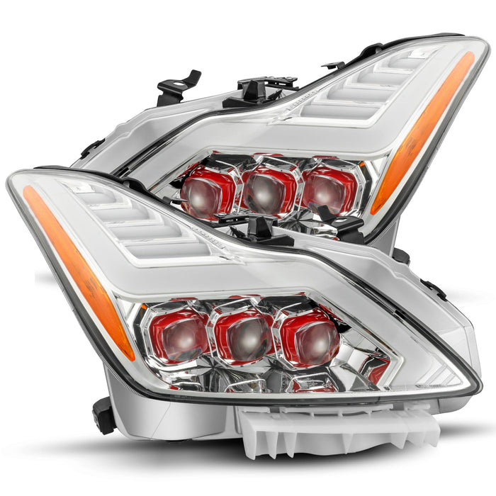 AlphaRex 881990 LED Projector Headlights Plank Style Design Chrome - Truck Part Superstore