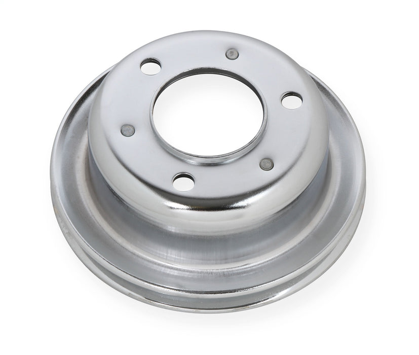 Mr Gasket 8827 Chrome Plated Steel Crankshaft Pulley; Single Groove; Small Block Ford; - Truck Part Superstore