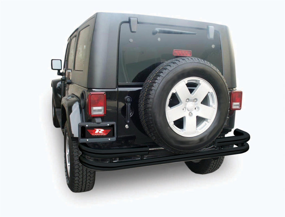 Rampage 88648 Rear Double Tube Bumper; Textured Black; - Truck Part Superstore
