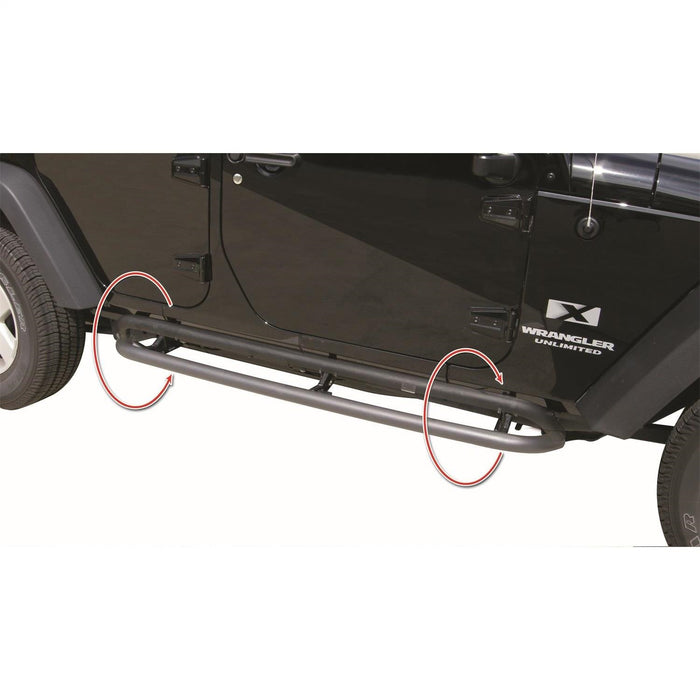 Rampage 88732 Side Bar Retractable RockerGuard Step; Black Textured Finish; Pair; - Truck Part Superstore