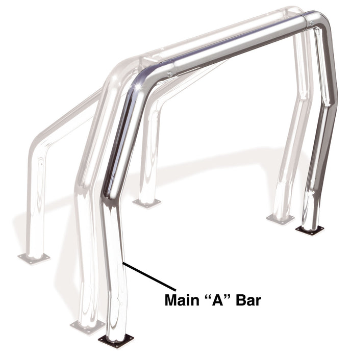 Go Rhino 90001C Bed Bar Component - "A" Additional Bar - Chrome - Truck Part Superstore
