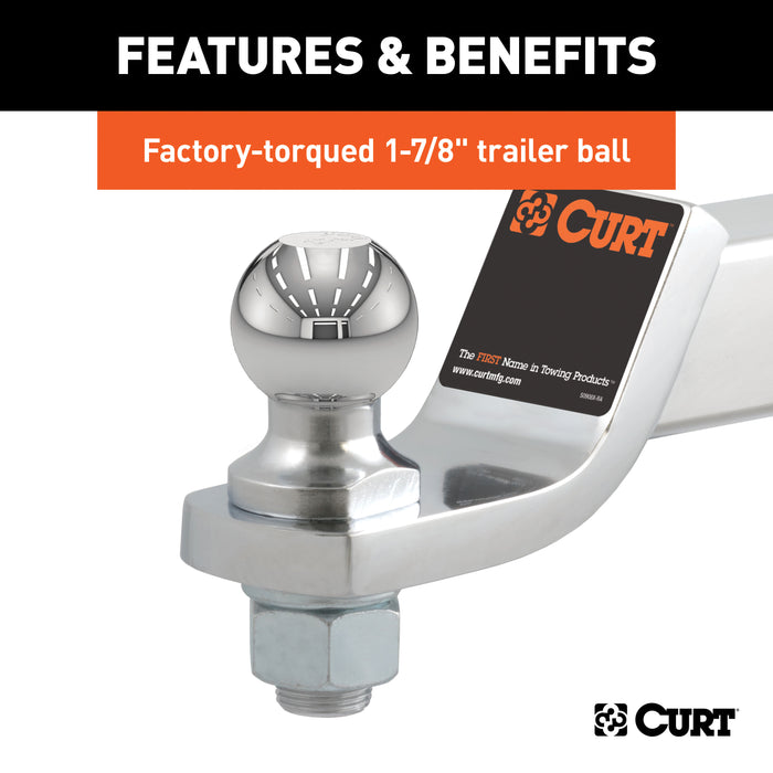 CURT 45293 Loaded Ball Mount with 1-7/8in. Ball (2in. Shank; 7;500 lbs.; 2in. Drop) - Truck Part Superstore