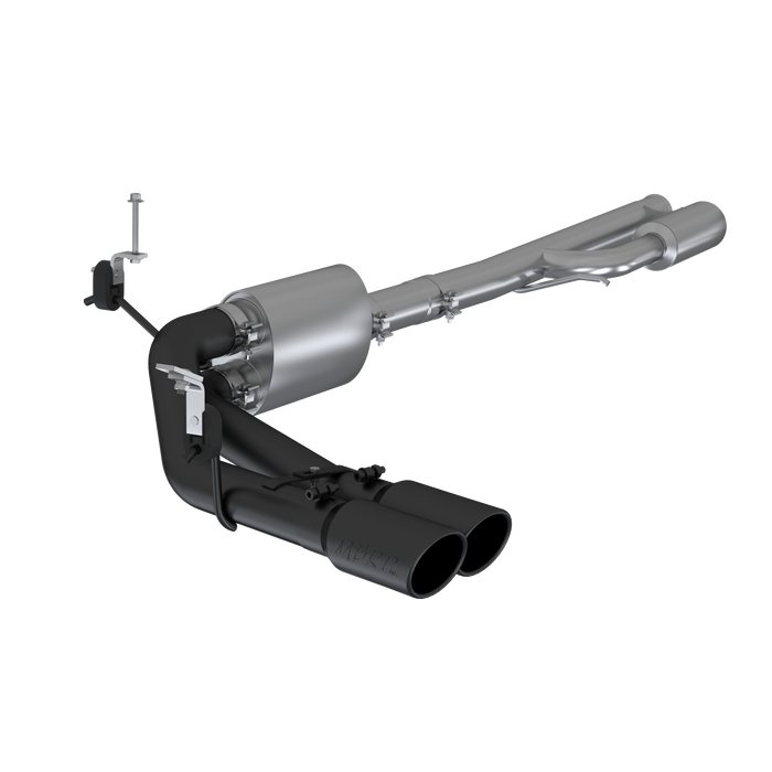 MBRP S5092BLK 3 Inch Cat Back Exhaust System Pre-Axle Dual Outlet Black Coated For 19-22 Silverado/Sierra 1500 4.3L, 5.3L, 2022 Silverado LTD/ Sierra Limited 5.3L MBRP - Truck Part Superstore