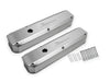 Holley 890003 Aluminum Valve Cover Set; w/Emissions Port; Pair; Natural Finish; - Truck Part Superstore