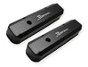 Holley 890003B Aluminum Valve Cover Set; w/Emissions Port; Pair; Black Finish; - Truck Part Superstore