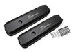 Holley 890003B Aluminum Valve Cover Set; w/Emissions Port; Pair; Black Finish; - Truck Part Superstore