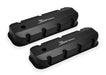 Holley 890004B Aluminum Valve Cover Set; Tall Style; w/Baffle/Smooth Hole; Pair; Black Finish; - Truck Part Superstore
