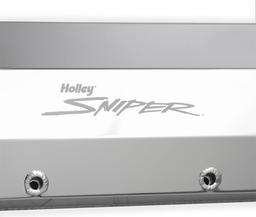Holley 890007 Aluminum Valve Cover Set; w/Emissions Port; Pair; Natural Finish; - Truck Part Superstore