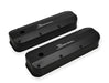Holley 890007B Aluminum Valve Cover Set; w/Emissions Port; Pair; Black Finish; - Truck Part Superstore