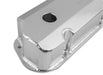 Holley 890011 Aluminum Valve Cover Set; Tall Style; w/Emissions Port; Natural Finish; - Truck Part Superstore