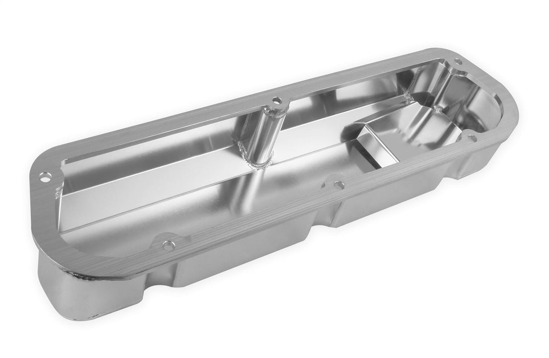 Holley 890011 Aluminum Valve Cover Set; Tall Style; w/Emissions Port; Natural Finish; - Truck Part Superstore