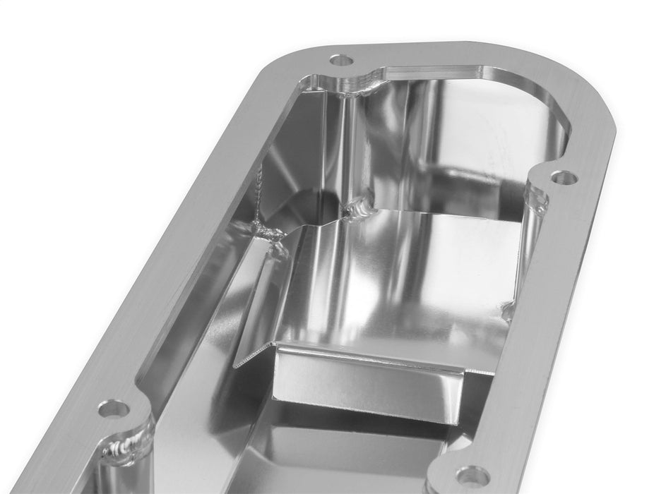Holley 890011 Aluminum Valve Cover Set; Tall Style; w/Emissions Port; Natural Finish; - Truck Part Superstore