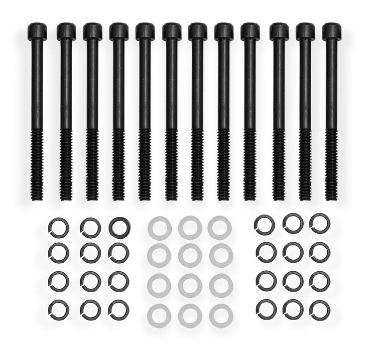 Holley 890013B Aluminum Valve Cover Set; Tall Style; Tapered Edge; Pair; Black Finish; - Truck Part Superstore