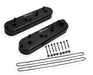 Holley 890014B Aluminum Valve Cover Set; w/OEM Coil Stands; Black Finish; - Truck Part Superstore