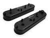 Holley 890014B Aluminum Valve Cover Set; w/OEM Coil Stands; Black Finish; - Truck Part Superstore
