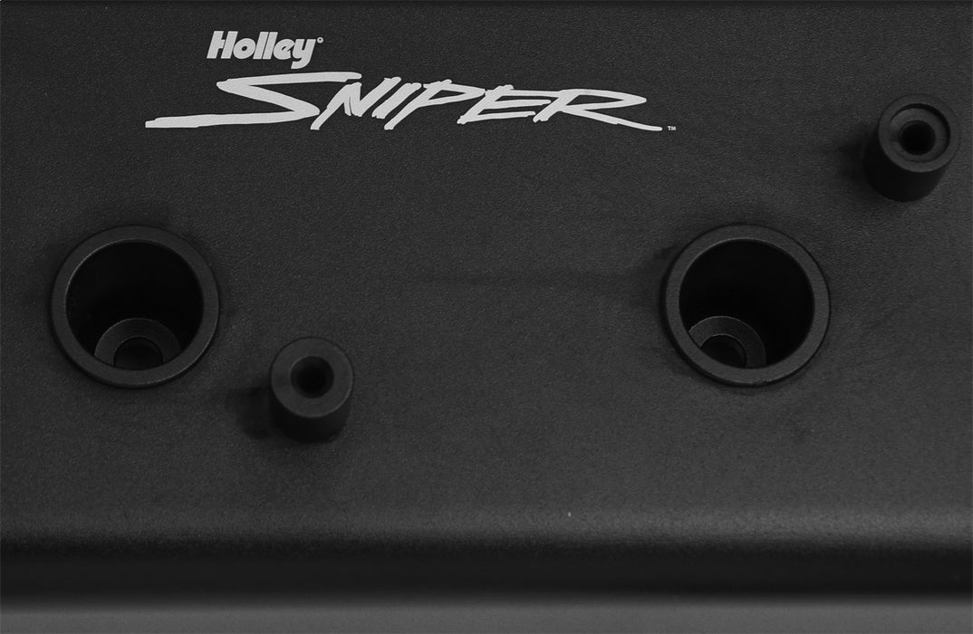 Holley 890014B Aluminum Valve Cover Set; w/OEM Coil Stands; Black Finish; - Truck Part Superstore